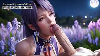 Hey, schau Ayanes Cosplay mit mondbeleuchtetem Oral und Facial an 😍