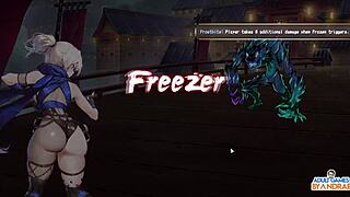 Ep14 žličkanje in sesanje oteklih prsi pol-demonske shinobije Manari