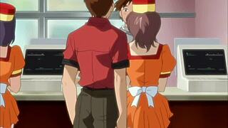 Szef dotyka swojej młodej 18+ pracownicy podczas obsługi klienta