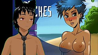 På heta stränder får jag fitta från min flickvän i detta oppai spel