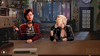 Lei afferra il cazzo del barista e inizia a dominarlo in stile hentai