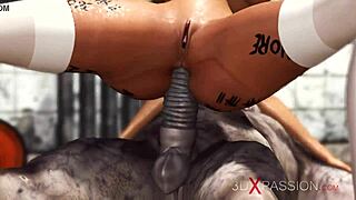 Prljava devojka doživljava svoj prvi grubi anal sa zlim klovnom