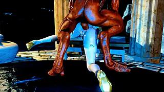 Dronning føler seg het og plaget i 3d animasjon hentai