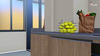 Горячая сочная мачеха друга доминирует грубым трахом сисек в душе!!