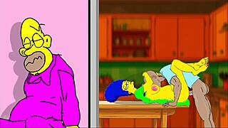 Simpsons-Schlampe Ehefrau: Warum verstecken wenn du hinterm Mann mit anderen Typen creampien kannst?