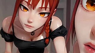 Makima schreit bei 6on1 Triple Anal Gangbang Chainsaw Man