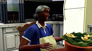 Sims 4 Parodie: Fette Arsch Oma-Shemale Miss Daisy interrassiale Orgie