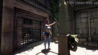 i can't resist lara croft's tight ass taking that huge cock creampie in the cave challenge!