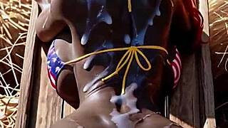 American dream ebony farm girl teases big tits on ranch