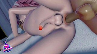 tiny shemale lifts huge cock into her ass for pleasure
