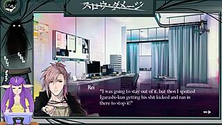 in this gay hentai, the skinny brunette takes slow damage from the muscular guy part fifteen