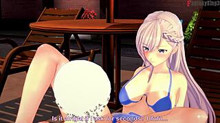 Belfast Sucks Cock at the Pool in Azur Lane.