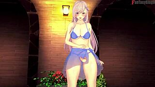 Belfast Sucks Cock at the Pool in Azur Lane.