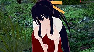 See Akeno's big tits in High School DxD: Madness episode 9