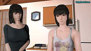 Dangerous housemates, uh, sharing some intense moments on enjoyhentai com in anime style