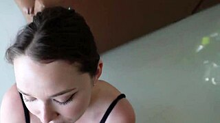 Beautiful brunette realtor gets the job done in more than one way