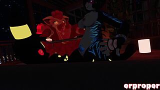 Vrchat vulpix gets served by an umbreon and a furry in a rather kinky scene