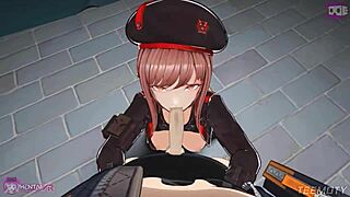 Rapiがビッグコックペティート18+ 18+ 3DカートゥーンブルネットアニメーションでモンスターコックアニメヘンタイPOV BJ