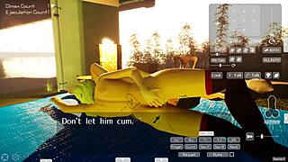 gal and shota in intense hentai game with cowgirl riding