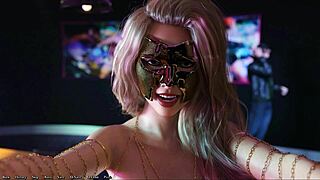 3D cartoon of a strip club dancer in action