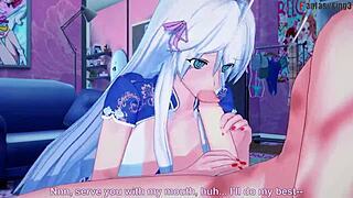 Teacher rossweisse gives kimono blowjob