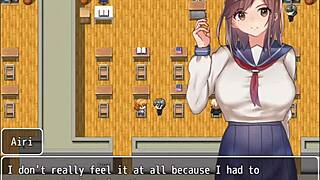 Massaging my busty friend's big tits at the school pool. Game of JK continues!