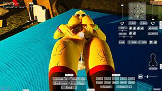 gal and shota in intense hentai game with cowgirl riding