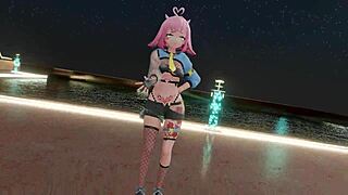 Hot cartoon striptease with MMD animation