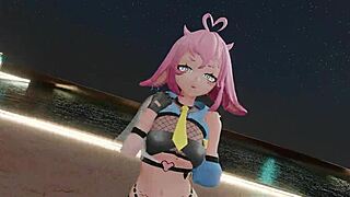 Cartoon striptease with MMD animation