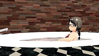 Kyo's Anime Girl in Bubble Bath Hiding Her Body 🛁😉