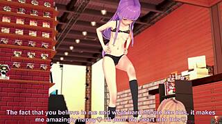 purple haired girl reinventing footjobs and getting covered all over in pov