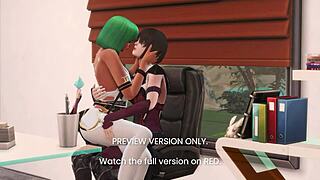 3D animated porn with a RWBY theme, a love story