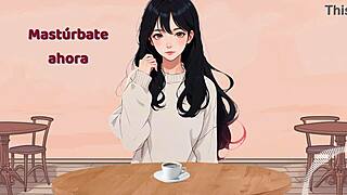 Futanari sex in a Spanish oil-infused hentai scene in a coffee shop