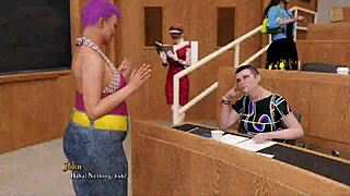 being a dik episode 87 follows the chick route with blonde teacher erotic college ass play