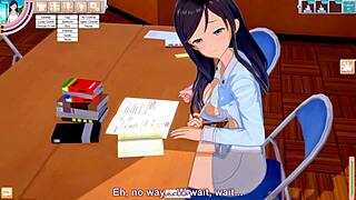 Stocking clad babe gets some library action in Koikatsu party