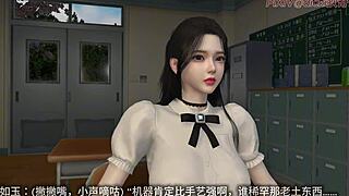 3D animated teacher and student