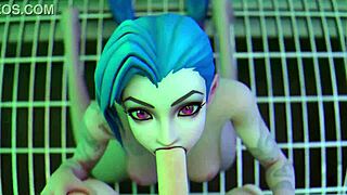 Jinx rides big cock deeply