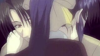 Big breasted anime teen has sex with her man on the beach
