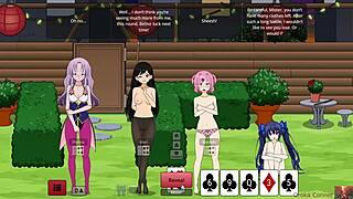 strip poker turns wild as she touches herself 😏