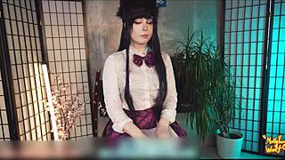 Beautiful orgasm with an anime babe in sexy costumes