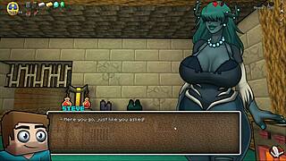 Yo, Hornycraft parody Ep 20 has Creeper Girl's massive tits popping at beach!