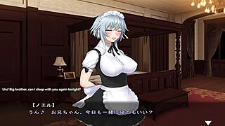 Hentai video featuring a sexy cosplay of Maid-san in a sex game