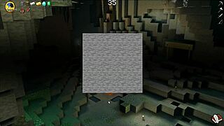 HornyCraft parody hentai game with busty beach babe