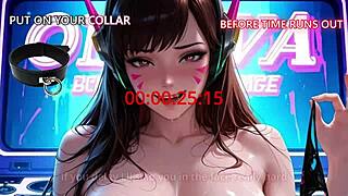 Enjoying the best sex with D.va from Overwatch in hentai style