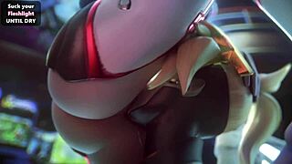 Enjoying the best sex with D.va from Overwatch in hentai style