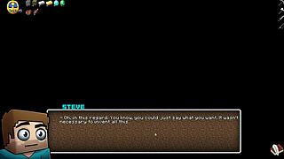 HornyCraft parody hentai game with busty beach babe