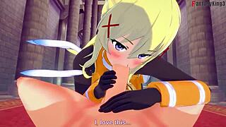 Sucking and fucking in Konosubas oppai paradise