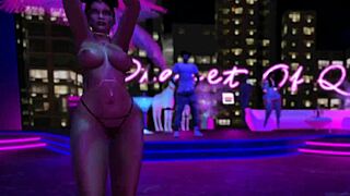 Hey, check this exhibitionist dancing in a microbikini at the club