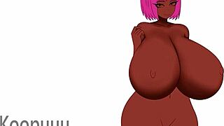 in this porn speed painting session, an artist creates extra large breasts on a cute asian hentai slut.