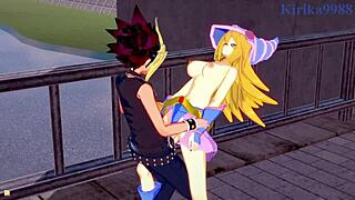 Dark Magician Girl fucks Yugi Mutou intensely in Yu-Gi-Oh hentai.